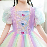 New Unicorn Toddler Rainbow Princess Costume Dresses For Girls