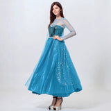 Frozen 2 Elsa Princess Dresses With Cape Women Halloween Costume Adult Cosplay