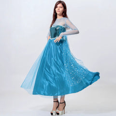 Frozen 2 Elsa Princess Dresses With Cape Women Halloween Costume Adult Cosplay