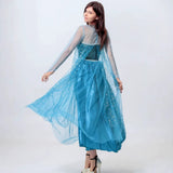 Frozen 2 Elsa Princess Dresses With Cape Women Halloween Costume Adult Cosplay