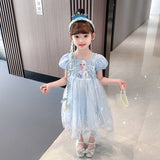 Elsa New Girl Dress Lace Puff Toddler Princess Costume For Casual Wear Party Holiday Birthday