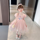 Elsa New Girl Dress Lace Puff Toddler Princess Costume For Casual Wear Party Holiday Birthday