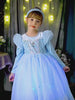 New Elsa Sparkly Costume Dress With Cape For Girls