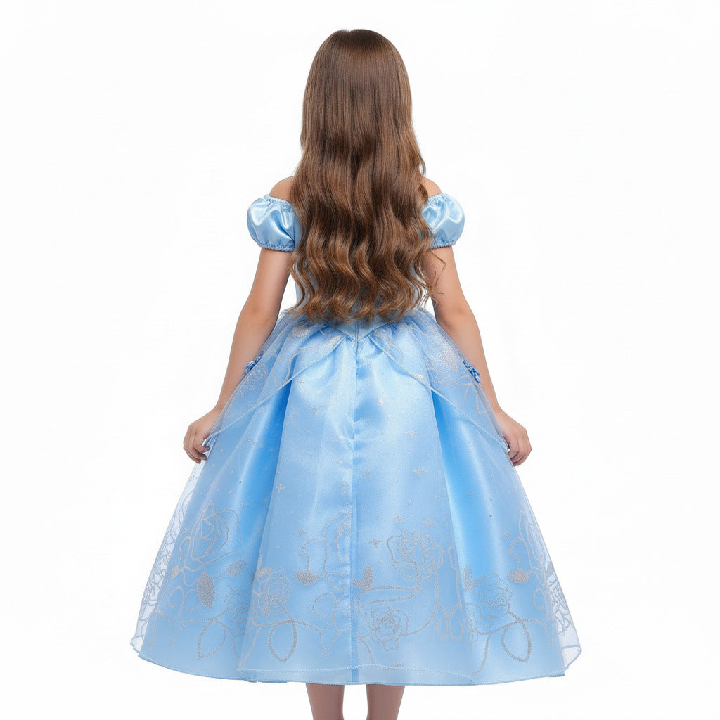 Disney Princess Girl Costumes Toddler Kids Halloween Cosplay Dresses