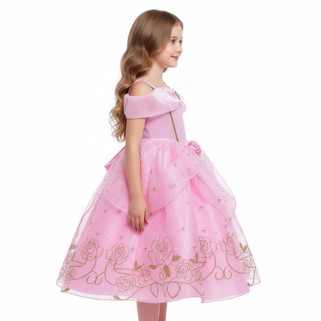 Disney Princess Girl Costumes Toddler Kids Halloween Cosplay Dresses
