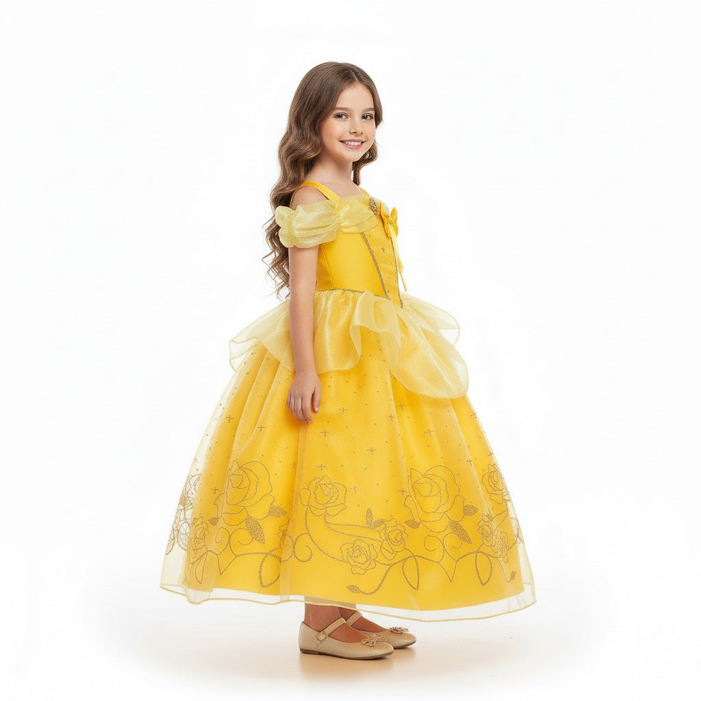 Disney Princess Girl Costumes Toddler Kids Halloween Cosplay Dresses