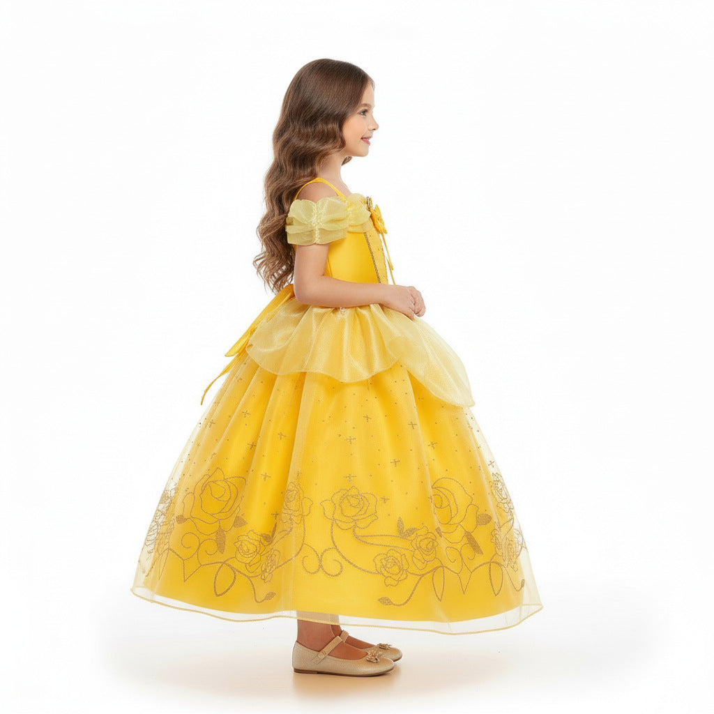 Disney Princess Girl Costumes Toddler Kids Halloween Cosplay Dresses