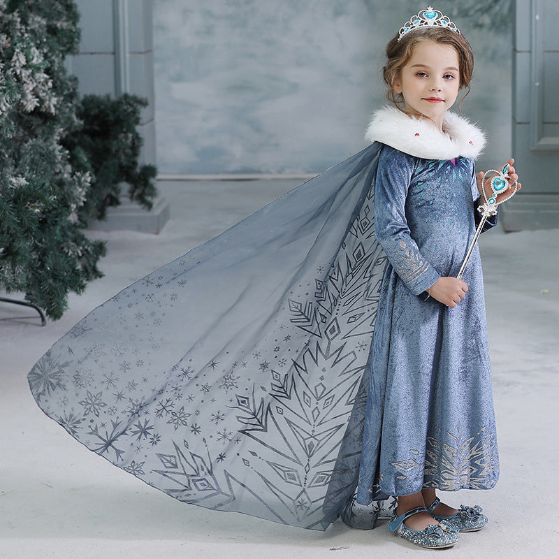 Frozen kid's costume Elsa flower dress 