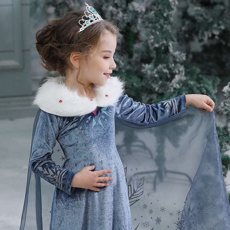 New Frozen Toddler Kids Elsa Princess Girls Costume Dresses Cosplay Cloak Party Holiday