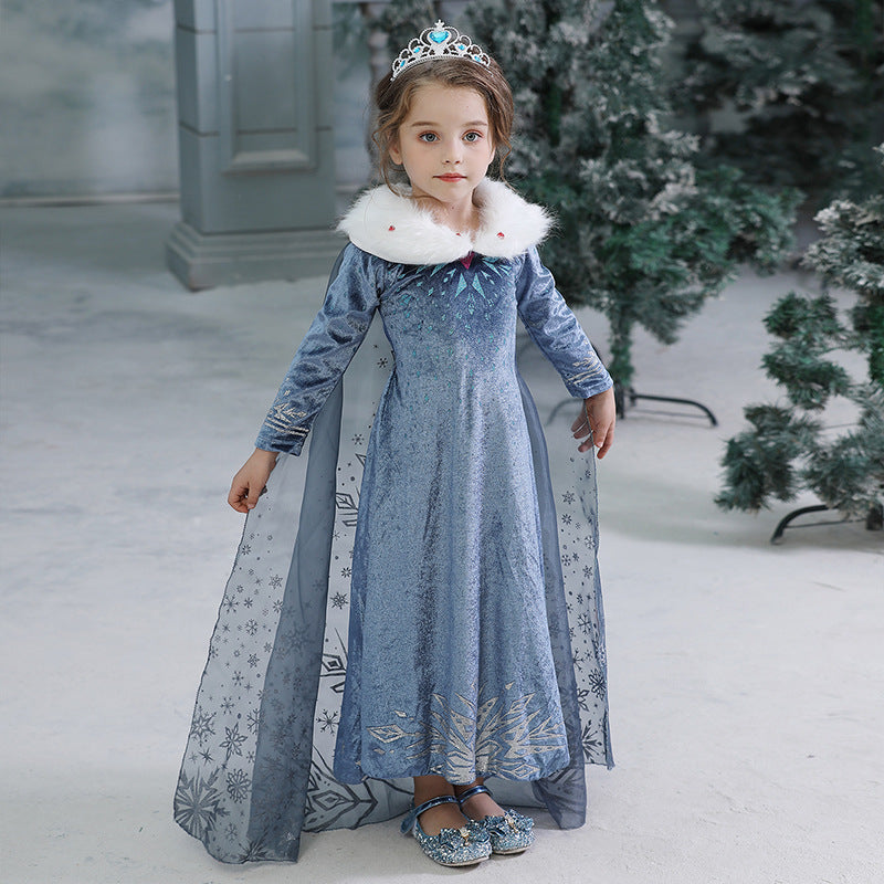 frozen princess dress New Frozen Toddler Kids Elsa Princess Girls Costume Dresses Cosplay Cloak Party Holiday