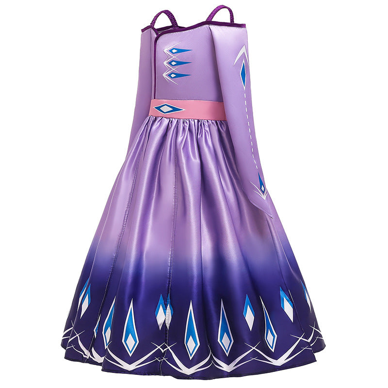 Frozen 2 Girls Elsa Princess Cosplay Costume Dresses For Party Holidays Fancy Dress