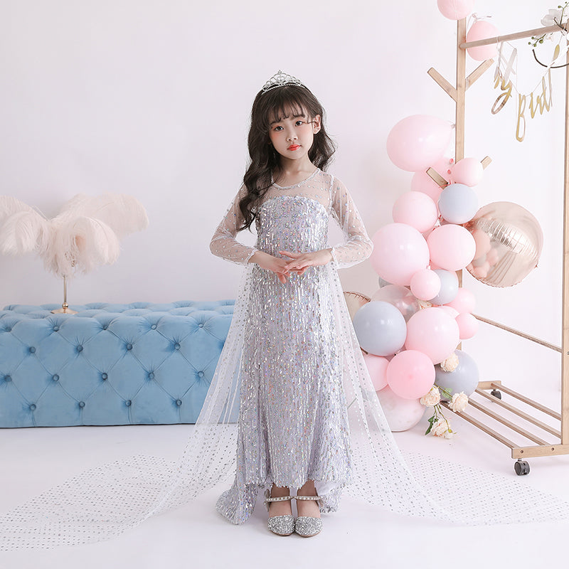 Frozen 2 Toddler Kids Elsa Princess Sequins Girls Costume Trailing Dre ilovethedress Frozen 2 Toddler Kids Elsa Princess Sequins Girls Costume Trailing Dre ilovethedress