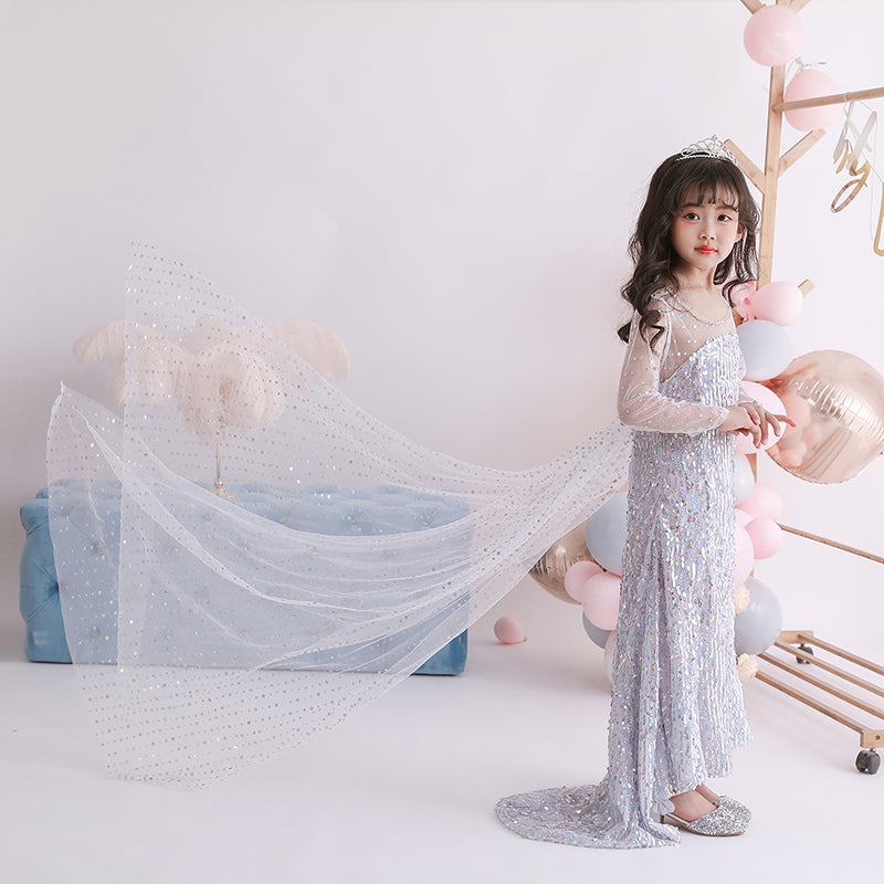 Frozen 2 toddler Princess Costume Trailing Elsa Dress for Girls