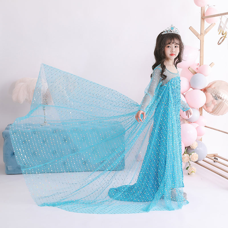 Frozen 2 Toddler Kids Elsa Princess Sequins Girls Costume Trailing Dresses For Birthday Holiday Cosplay Party - Blue 4 Frozen 2 Toddler Kids Elsa Princess Sequins Girls Costume Trailing Dresses For Birthday Holiday Cosplay Party - Blue 4