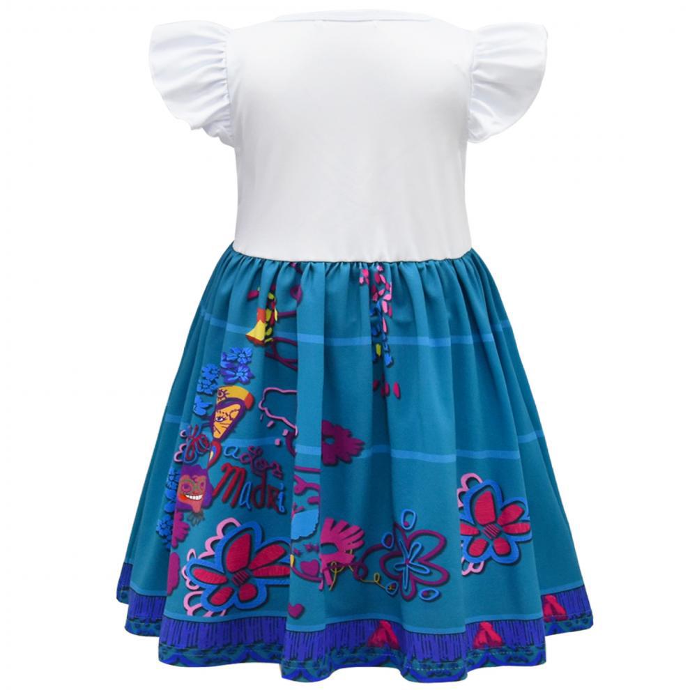 New Encanto Inspired Cosplay Flutter Sleeve Girl Costume Dresses