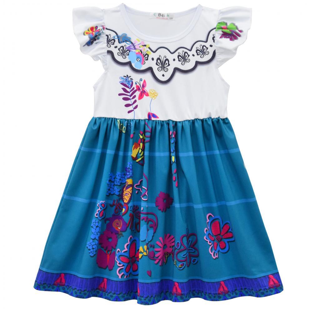 New Encanto Inspired Cosplay Flutter Sleeve Girl Costume Dresses