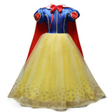 New Girls Snow White Costume Dresses Princess Long Fancy Halloween Party Cosplay
