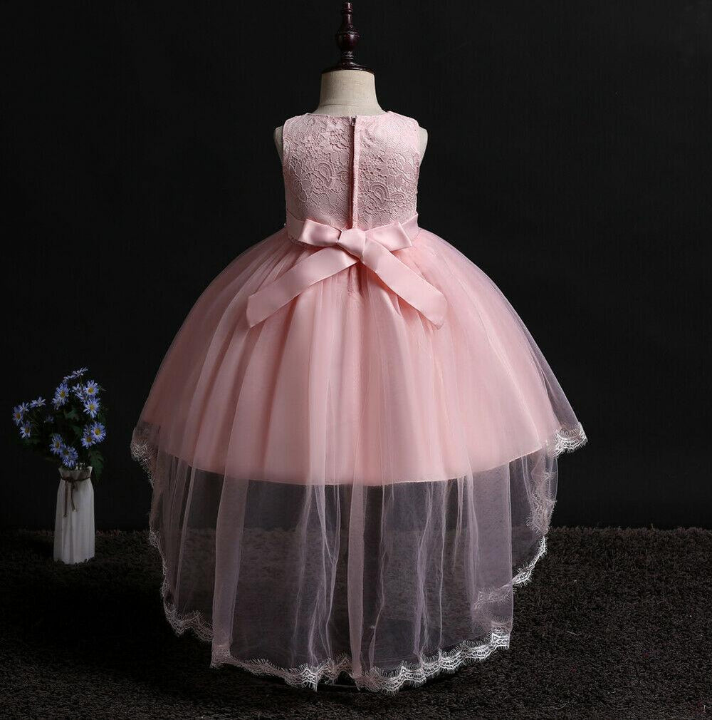Flower Girl Dresses Toddler Kids Princess Wedding Formal Tulle Holiday Party Trailing Dresses