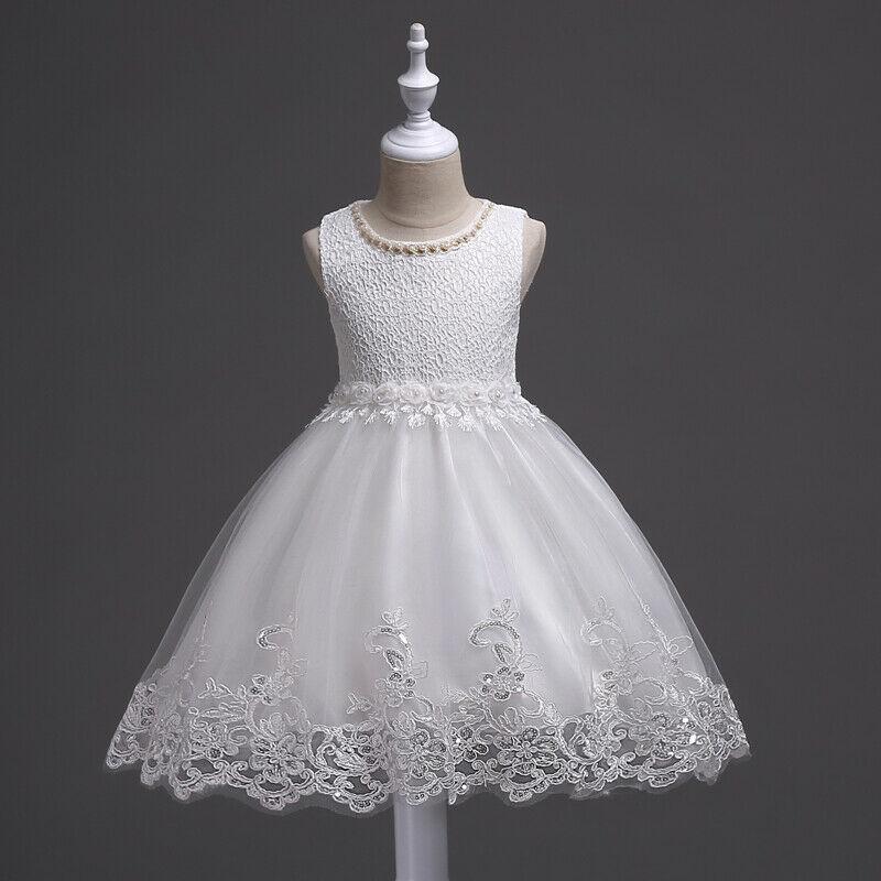New Girl Dresses Toddler Kids Princess Formal Party Graduation Bridesmaid Dresses - White 3-4 New Girl Dresses Toddler Kids Princess Formal Party Graduation Bridesmaid Dresses - White 3-4