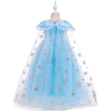 Frozen 2 Elsa Princess Sequins Girls Costume Dresses with Crown wand Cosplay Party Holiday.