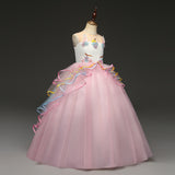 New Unicorn Dresses Girl Costume Cosplay Ball Gown Princess Tulle For Holiday Party Dance