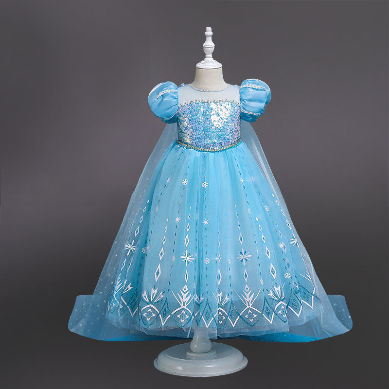 open lace back dress Frozen 2 Toddler Sequins Princess Trailing Costume Elsa Dress for Girls open lace back dress Frozen 2 Toddler Sequins Princess Trailing Costume Elsa Dress for Girls