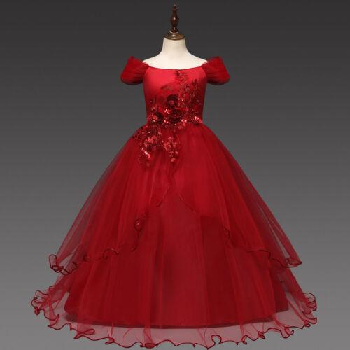 Flower Girl Dresses Kids Princess Wedding Formal Party Holiday Graduation Ball Gown