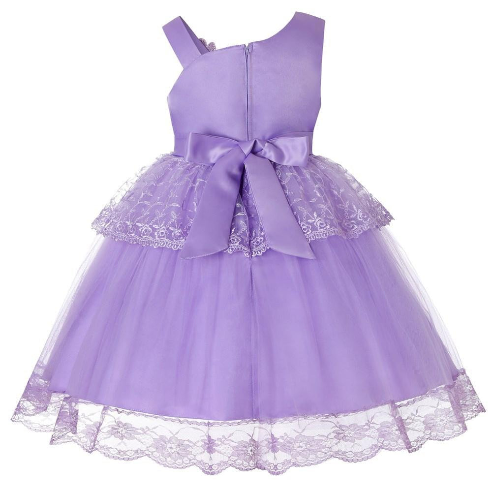 Flower Girl Dresses Lace Cute Princess Kids Formal Wedding Birthday Holiday Party