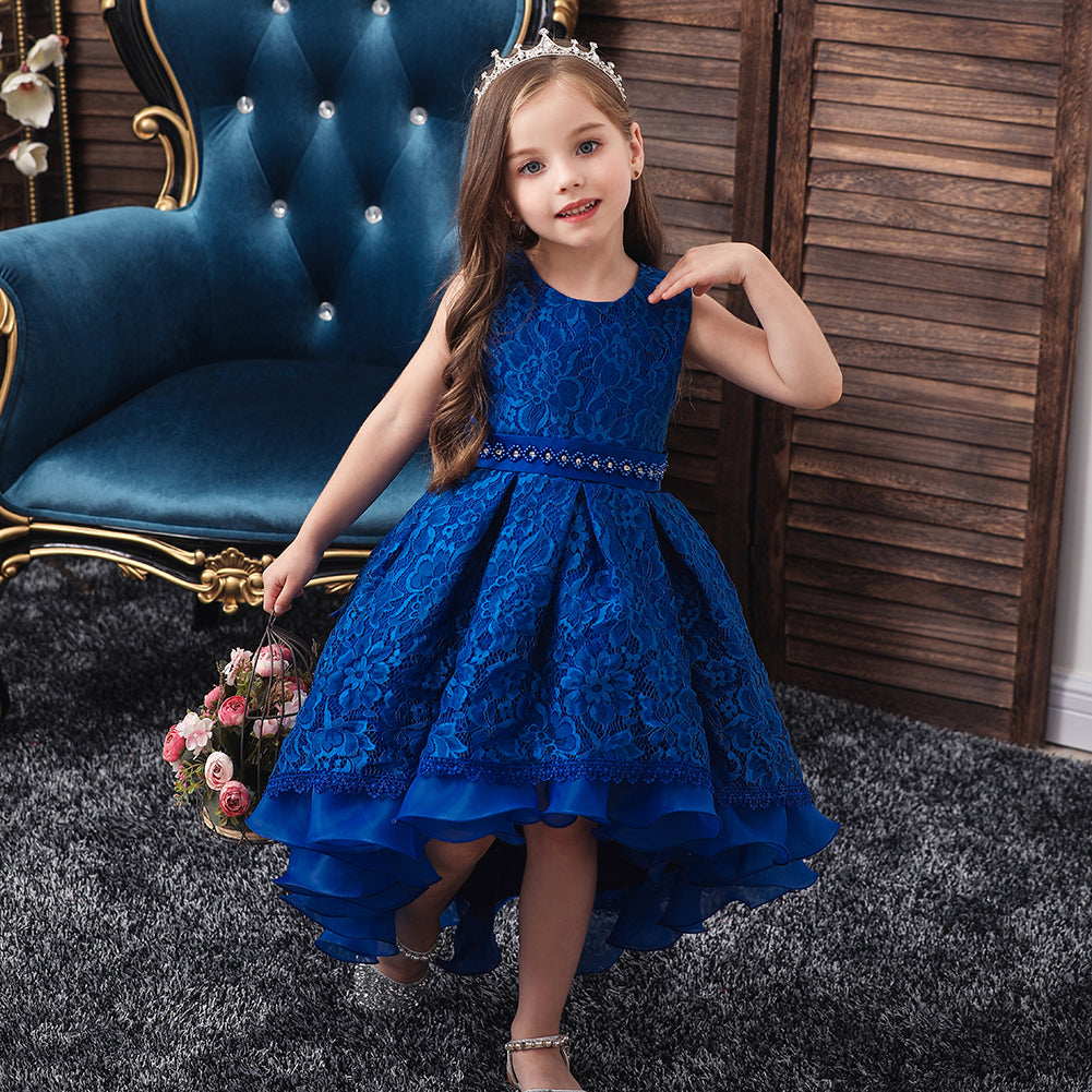 Flower Girl Dresses Trailing Wedding Formal Graduation Party Ball Gown - Rose 14 Flower Girl Dresses Trailing Wedding Formal Graduation Party Ball Gown - Rose 14