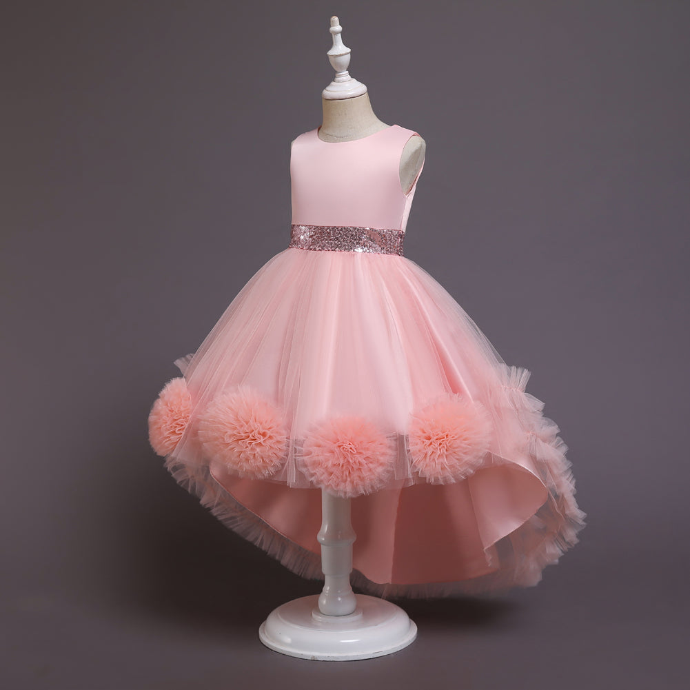 Flower Girl Dress Toddler Kids Princess Wedding Graduation Trailing Formal Special Occasions - Pink 10 Flower Girl Dress Toddler Kids Princess Wedding Graduation Trailing Formal Special Occasions - Pink 10