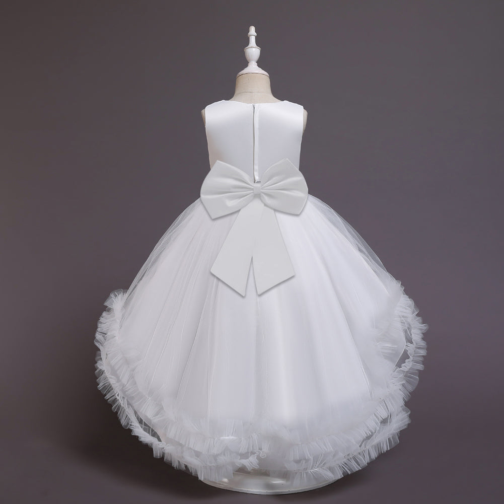 Flower Girl Dress Toddler Kids Princess Wedding Graduation Trailing Formal Special Occasions - Pink 10 Flower Girl Dress Toddler Kids Princess Wedding Graduation Trailing Formal Special Occasions - Pink 10