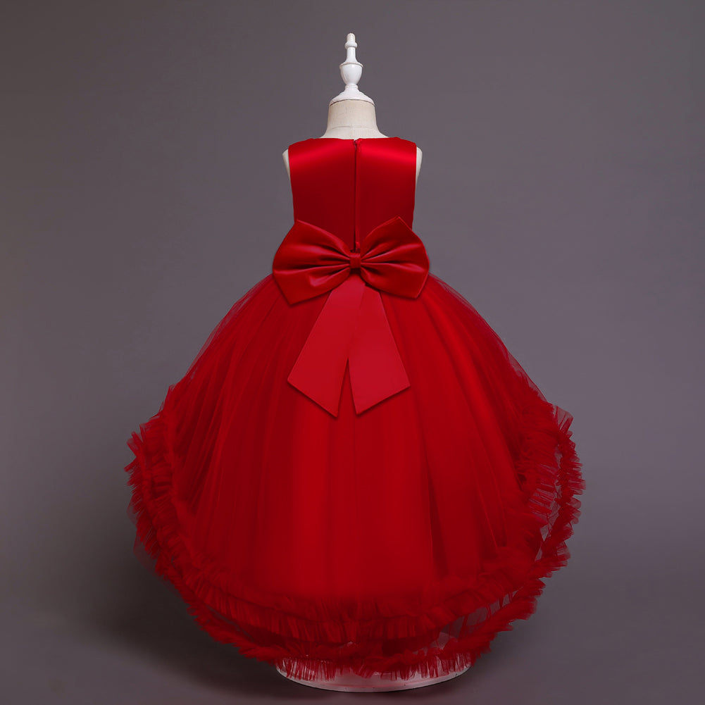 Flower Girl Dress Toddler Kids Princess Wedding Graduation Trailing Formal Special Occasions - Pink 10 Flower Girl Dress Toddler Kids Princess Wedding Graduation Trailing Formal Special Occasions - Pink 10