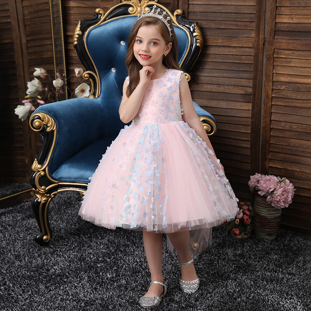 Baby Toddler Butterfly Long Mesh Flower Girl Dresses
