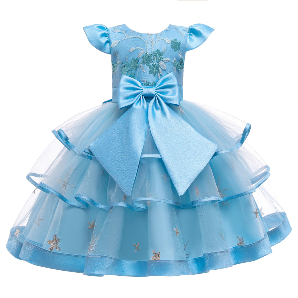 Flower Girl Dresses Ruffle Toddler Kids Knee Length Princess Wedding Formal Holiday Birthday Party