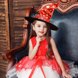 Girls Toddler Kids Witch Costume Dresses with hat For Halloween Holiday Party