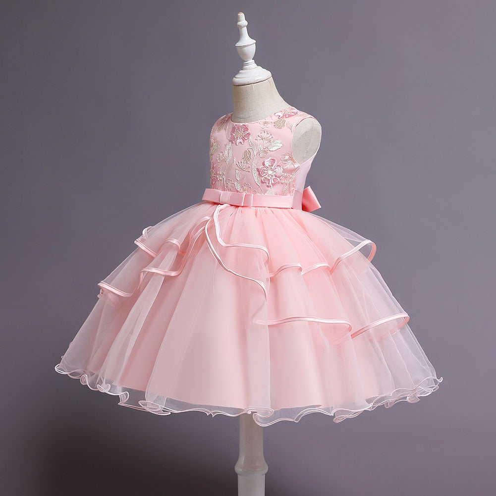 Rewenti Kids Dress Girls Sleeveless Princess Dress Bow Tie Lace Flowers  Mesh Dress Tufted Dress Hot Pink 3-4 Years - Walmart.com