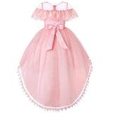 Flower Girl Dresses Toddler Kids Princess Wedding Tulle Holiday Party Bridesmaid Trailing Dress