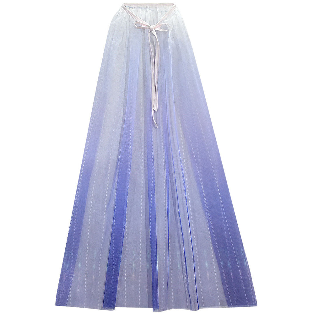 Frozen 2 Girls Elsa Princess Long Sleeve Cosplay Costume Dresses With Cape For Party Holidays