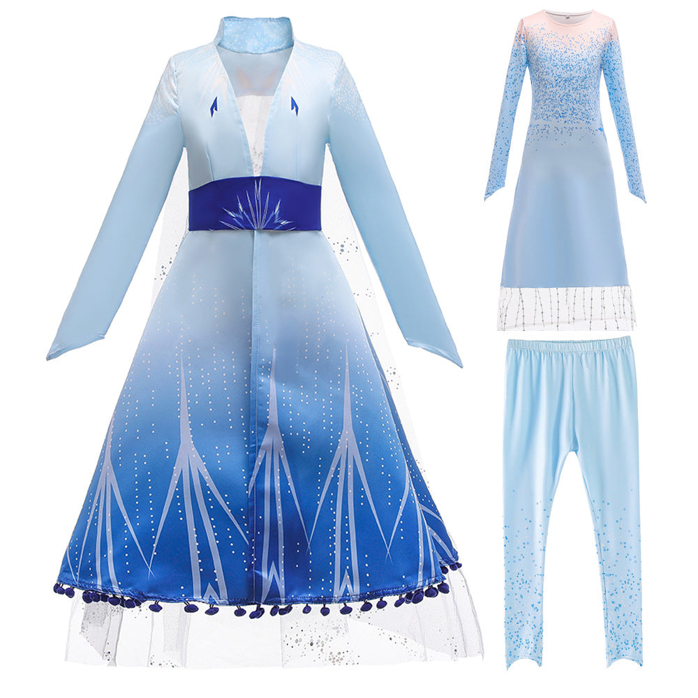 Frozen 2 Kids Girl Elsa Costume Dresses Blue Pants Coat Outfit For Par ilovethedress Frozen 2 Kids Girl Elsa Costume Dresses Blue Pants Coat Outfit For Par ilovethedress