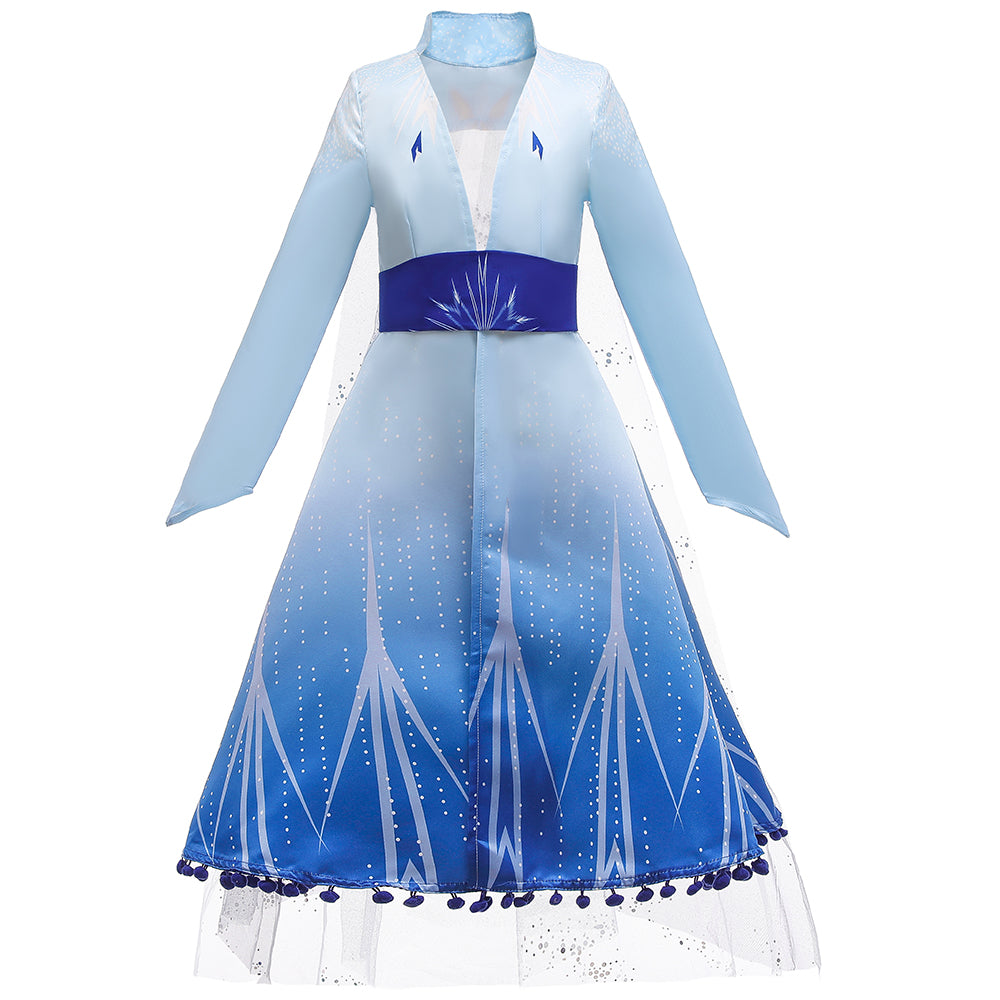 Frozen 2 Kids Girl Elsa Costume Dresses Blue Pants Coat Outfit For Party Holiday - Blue 4 Frozen 2 Kids Girl Elsa Costume Dresses Blue Pants Coat Outfit For Party Holiday - Blue 4