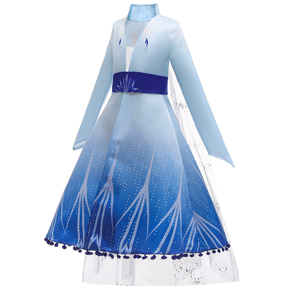 Frozen 2 Kids Girl Elsa Costume Dresses Blue Pants Coat Outfit For Party Holiday - Blue 4 Frozen 2 Kids Girl Elsa Costume Dresses Blue Pants Coat Outfit For Party Holiday - Blue 4