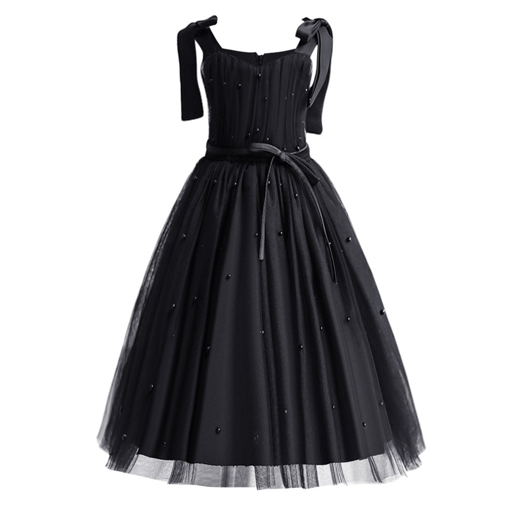 Wednesday Addams Cosplay Costume Toddler Lace Dance Dress For Girls