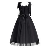 Wednesday Addams Cosplay Costume Toddler Lace Dance Dress For Girls
