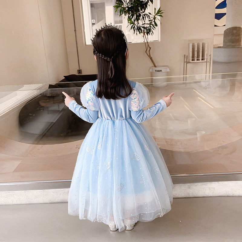 Frozen Princess Elsa Dress Girl Dress Costume Dresses For Cosplay Party Holiday  Birthday Halloween