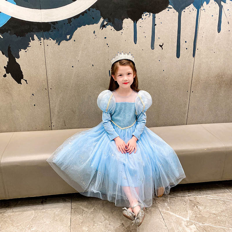 Princess elsa Dress Up for Little Girls Birthday Dresses Party Christmas  Costumes