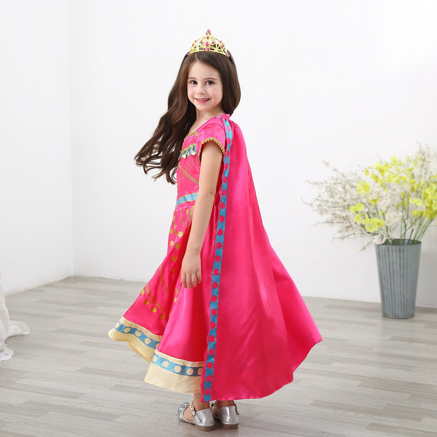 New Kid Girl Aladdin Jasmine Princess Dress Cosplay Costume
