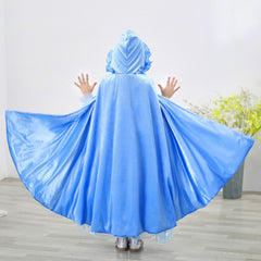 Frozen Fur Princess Wave Cloak Elsa costume Cape for Girl