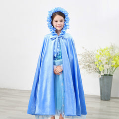 Frozen Fur Princess Wave Cloak Elsa costume Cape for Girl