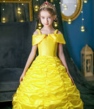 New Girl Costume Dresses Belle Lace Up Princess Cosplay Birthday Party Holiday Fancy