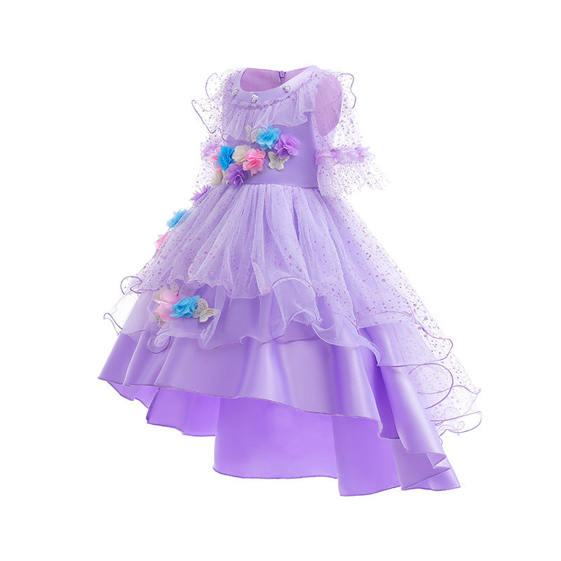 New Girl Costume Dresses Isabela Encanto Lace Up Princess Cosplay Party Holiday Birthday Fancy